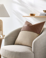 San Marco Accent Pillow GASN-004 in Tan, styled in a room