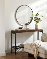 Georgine Accent Mirror GEI-001 in Silver Grey, styled in a room