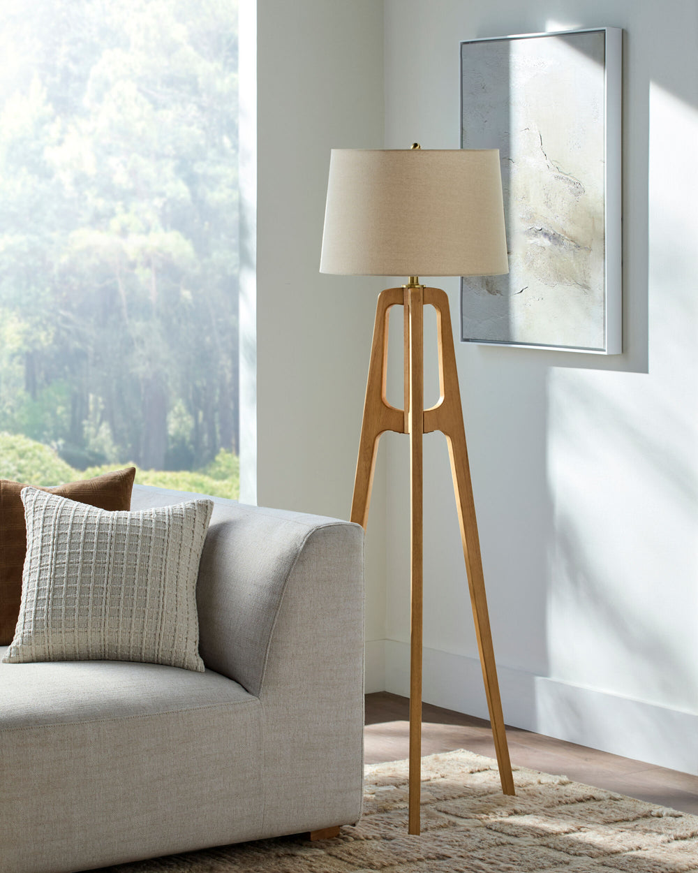Gingko Accent Floor Lamp, styled in a room