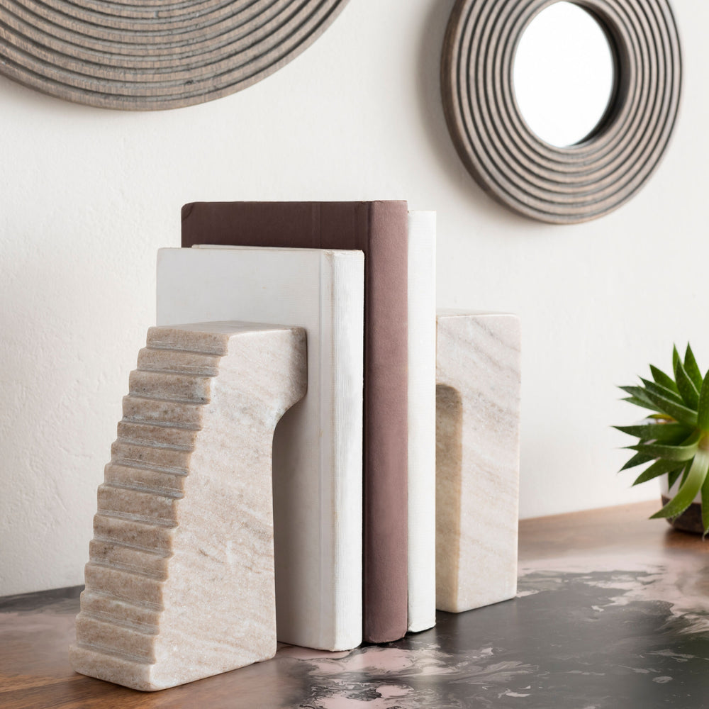 Gates of Troy Bookends GOT-001 in Grey, styled in a room