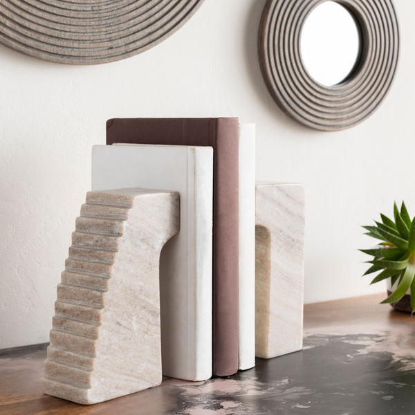 Gates of Troy Bookends GOT-001 in Grey, styled in a room