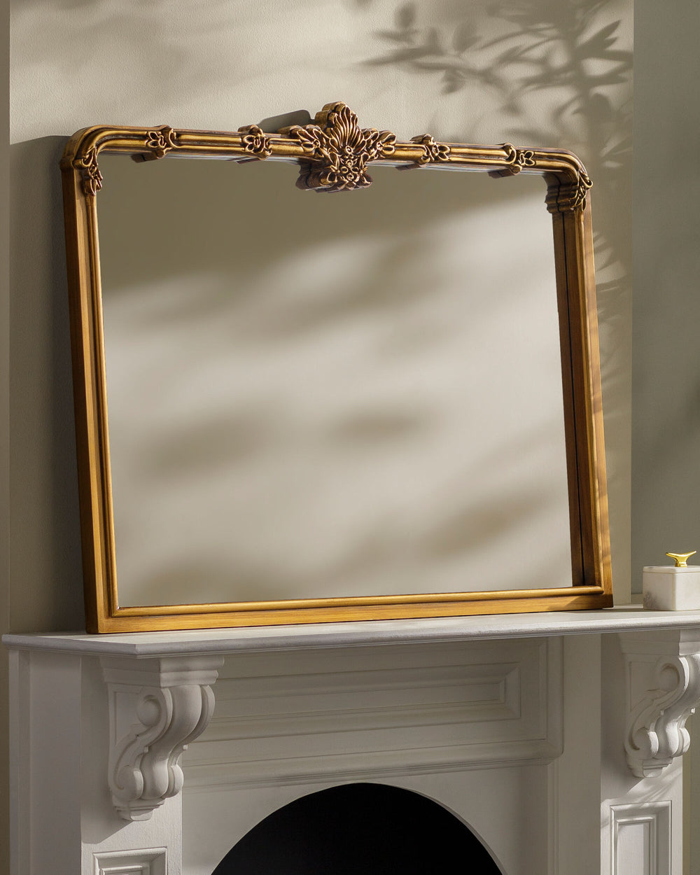 Highclere Mantel Mirror HCL-001, styled in a room