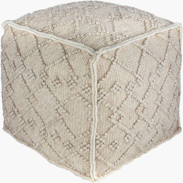 Hygge Pouf HGPF-002 in White, front view