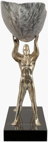 Homo Sapiens Decorative Bowl HOS-002 in Nickel, front detail
