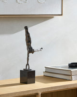 Homo Sapiens Decorative Sculpture HOS-003 in Silver, styled in a room