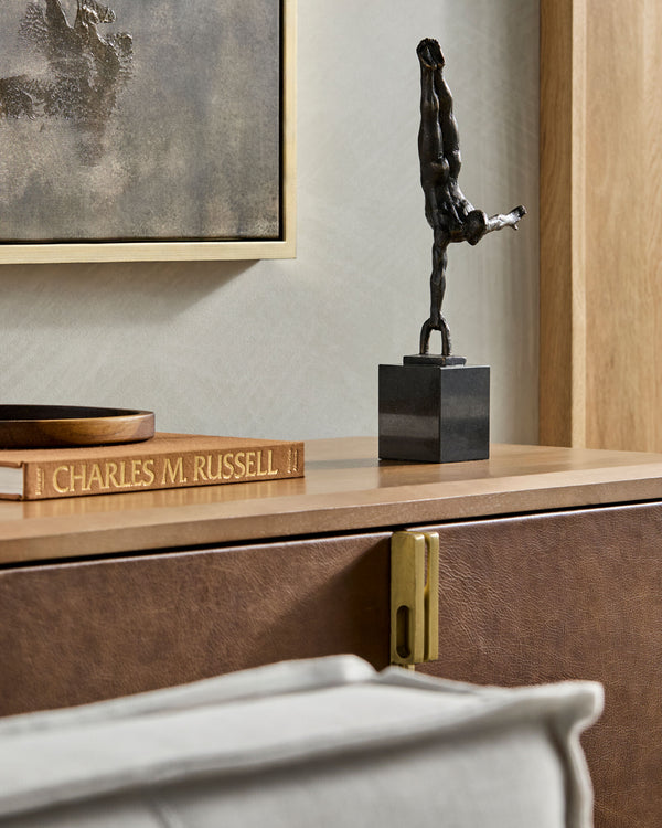 Homo Sapiens Decorative Sculpture HOS-004 in Black, styled in a room