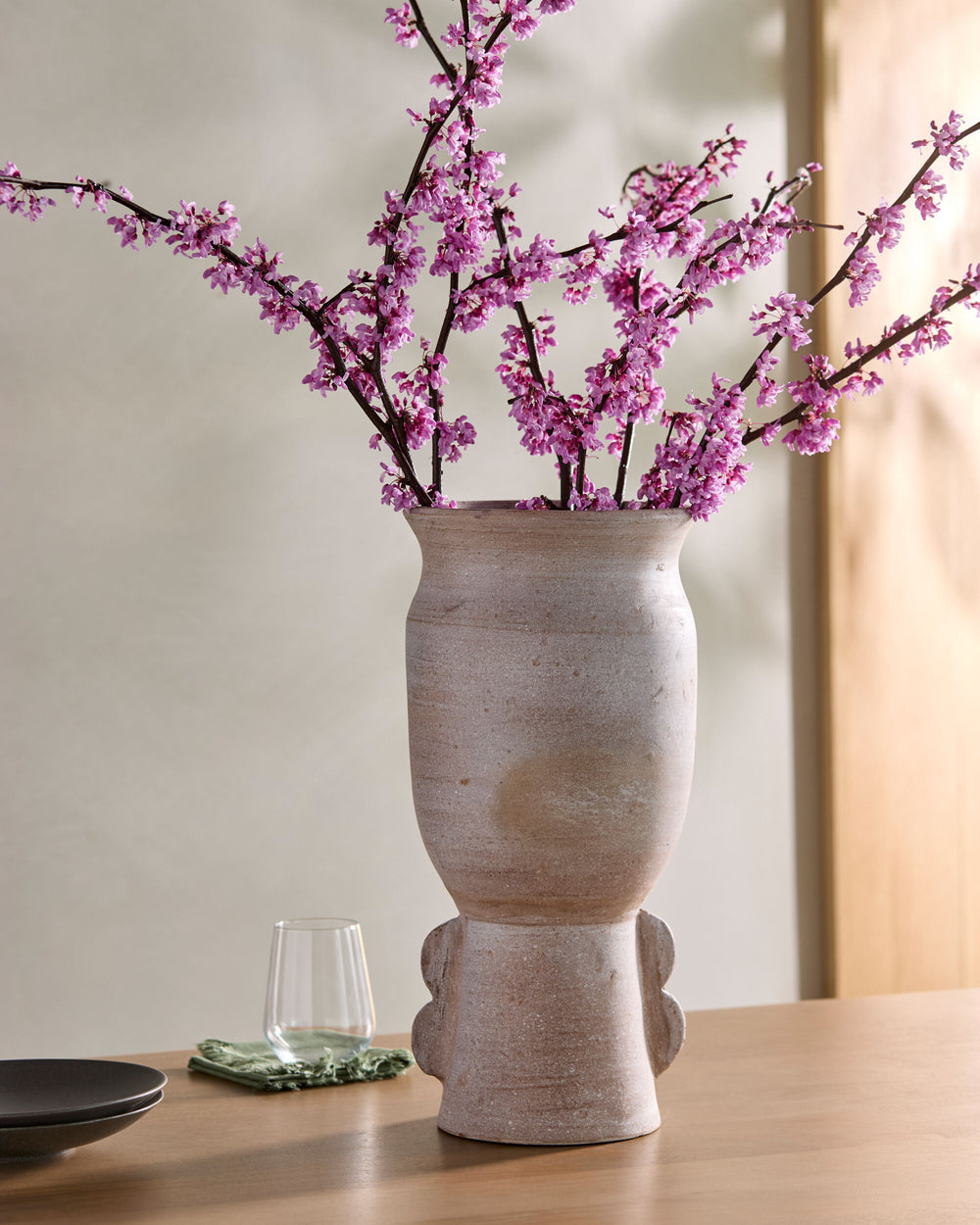 Harappa Vase HPR-001 in Grey, styled in a room