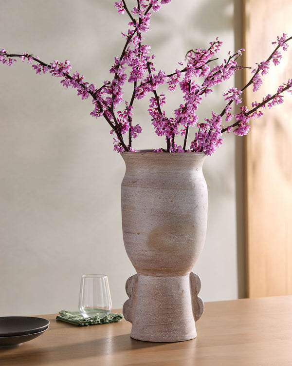Harappa Vase HPR-001 in Grey, styled in a room