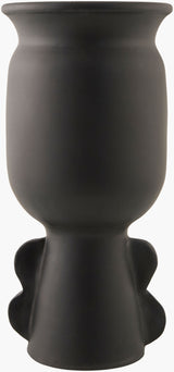 Harappa Vase HPR-003 in Black, front detail