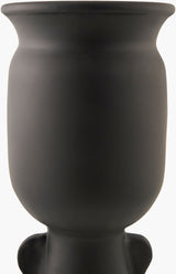 Harappa Vase HPR-003 in Black, texture close-up