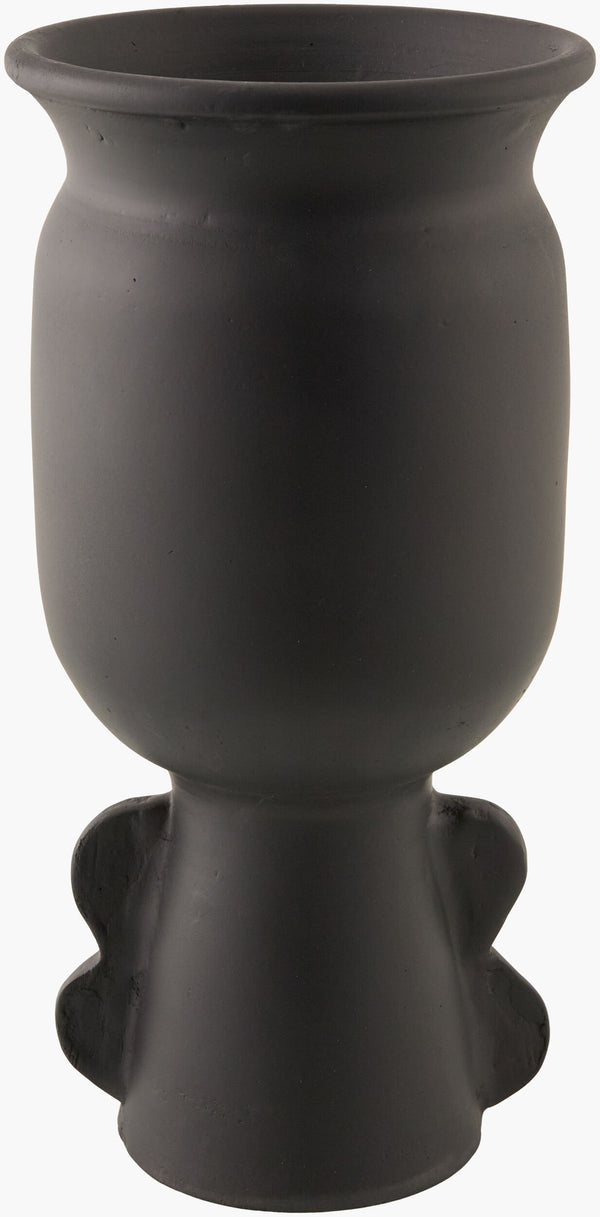 Harappa Vase HPR-003 in Black, front view
