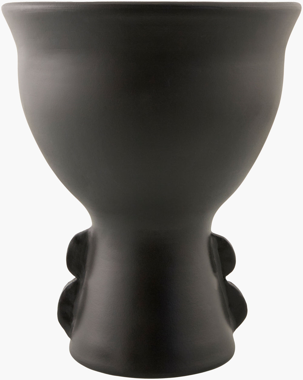 Harappa Vase HPR-004 in Black, front detail