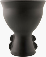 Harappa Vase HPR-004 in Black, front detail