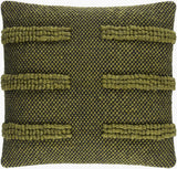 Harlow Accent Pillow HRW-004 in Olive, front view