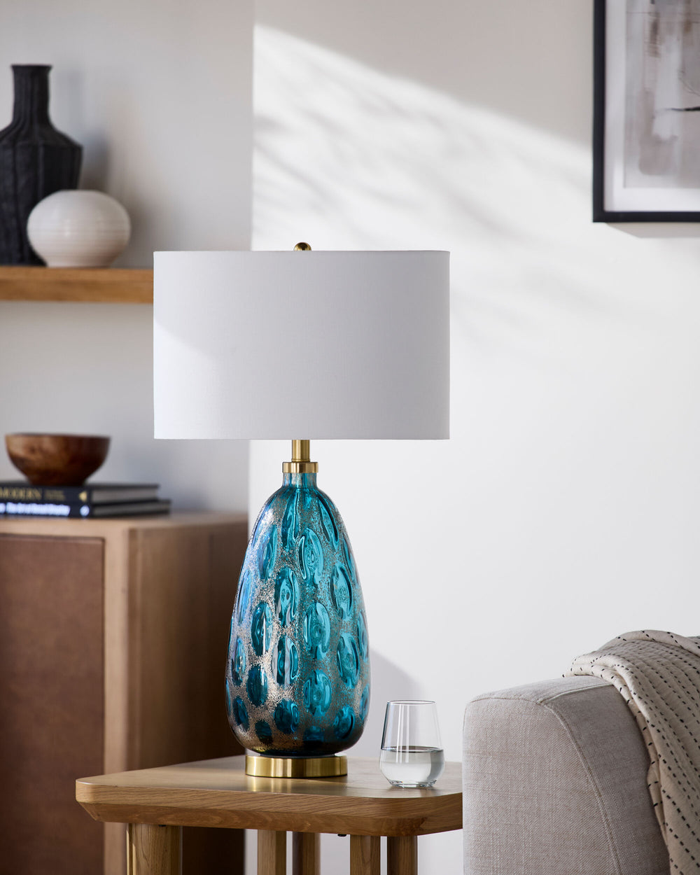 Hexham Accent Table Lamp, styled in a room
