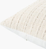 Ivanhore Accent Pillow IVH-001 in Eggshell, corner detail