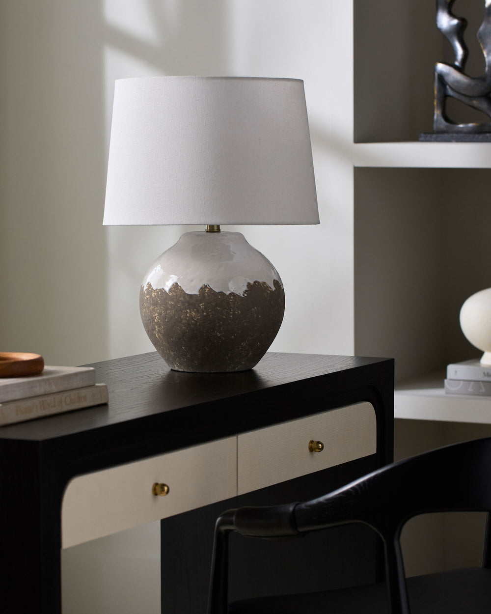 Jirapa Accent Table Lamp, styled in a room