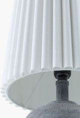 Kakisa Accent Table Lamp in grey, shade detail
