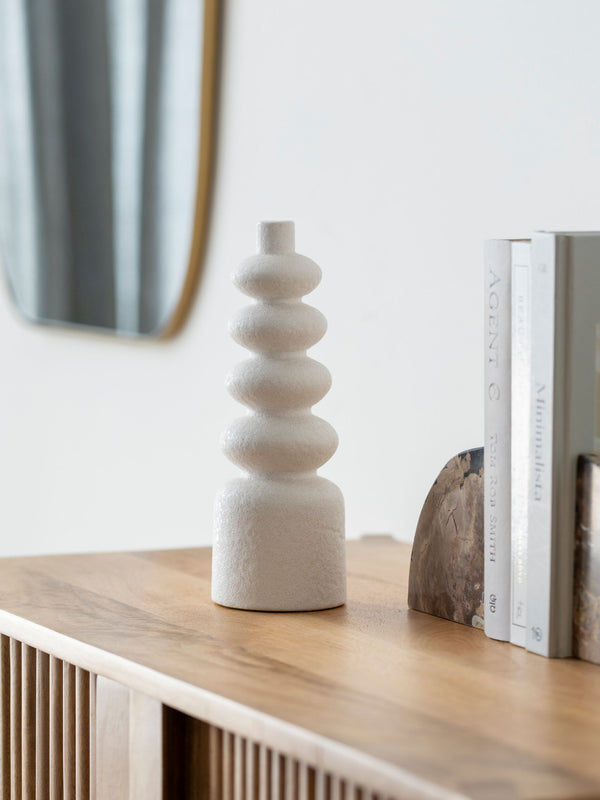 Konark Vase KNK-003 in White, styled in a room