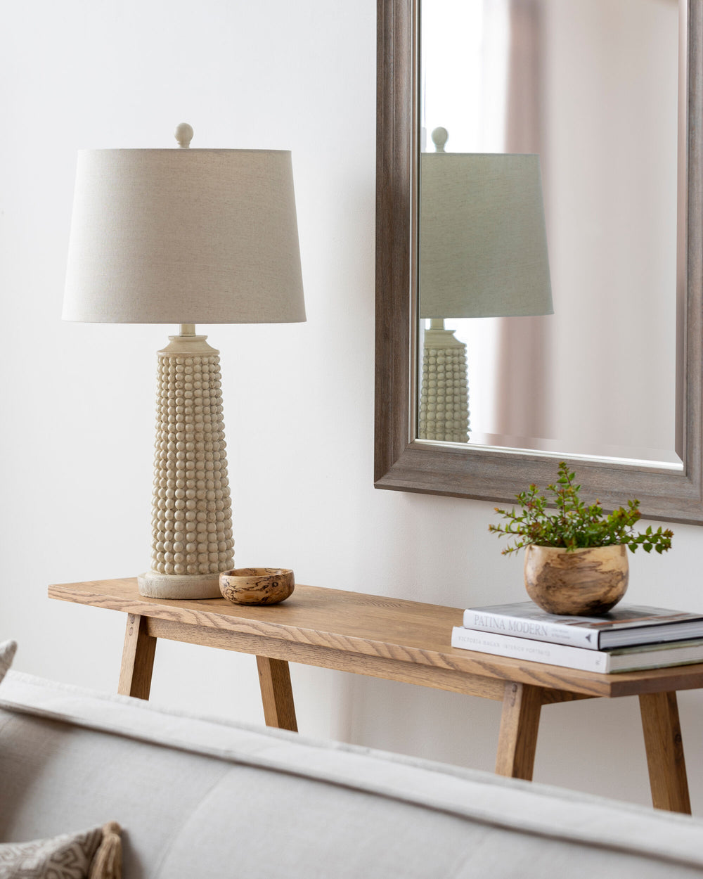 Kaul Accent Table Lamp, styled in a room