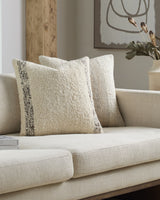 Kavre Accent Pillow KVRE-001 in Ivory, styled in a room