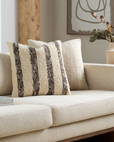Kavre Accent Pillow KVRE-002 in Ivory, styled in a room