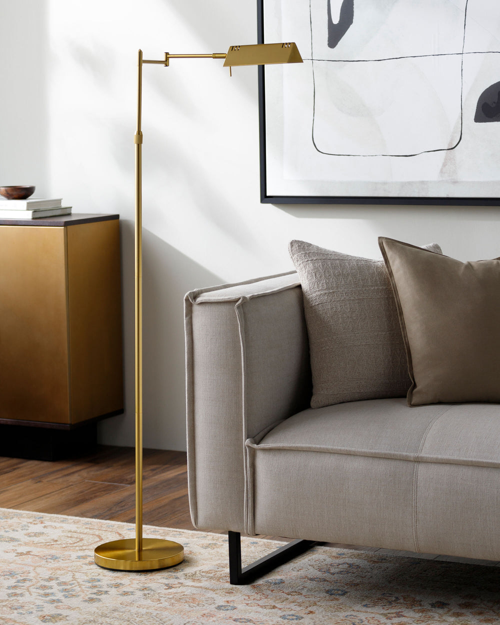 Kiyomi Accent Floor Lamp, styled in a room