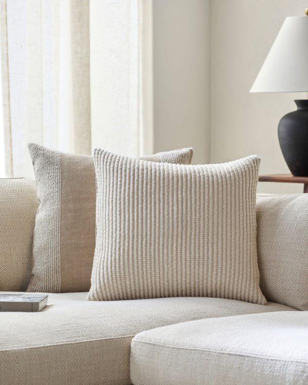 Lynchburg Accent Pillow LBG-001 in Ivory, styled in a room