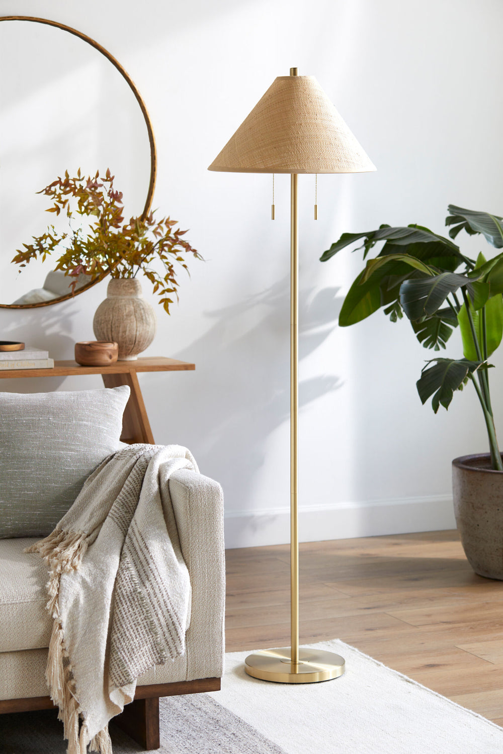 Lacona Accent Floor Lamp, styled in a room