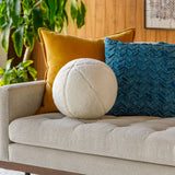Bola Accent Pillow LOB-004 in White, styled in a room