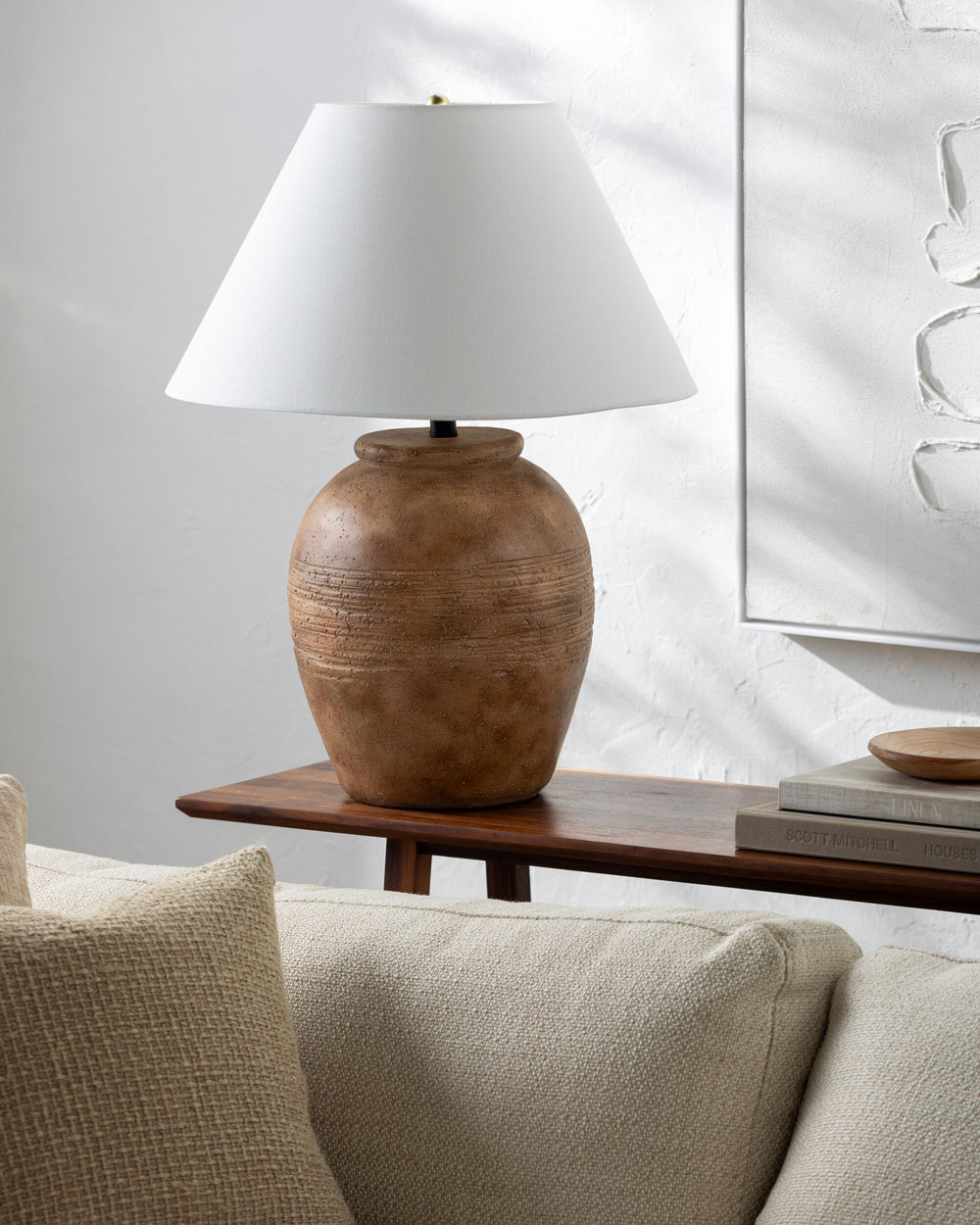 Lirael Accent Table Lamp, styled in a room