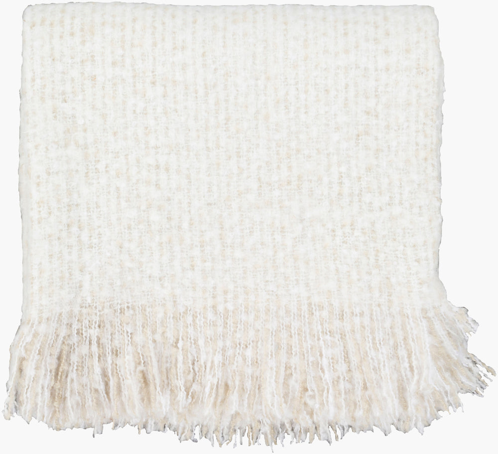 Madurai Throw MAD-1001 in White, front view