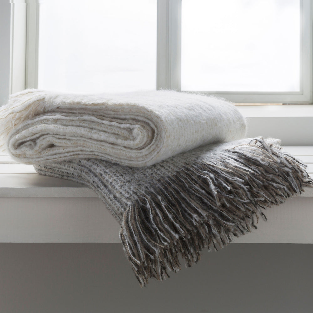 Madurai Throw MAD-1002 in Taupe, styled in a room