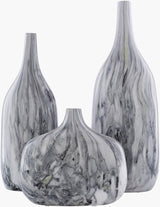 Marble Vase MBL-003 in Grey, front view