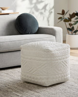 Matthew Pouf MEPF-001 in Ivory, styled in a room