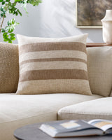 Mobley Accent Pillow MEY-002 in Light Beige, styled in a room
