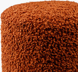 Mohave Pouf in burnt sienna, corner detail