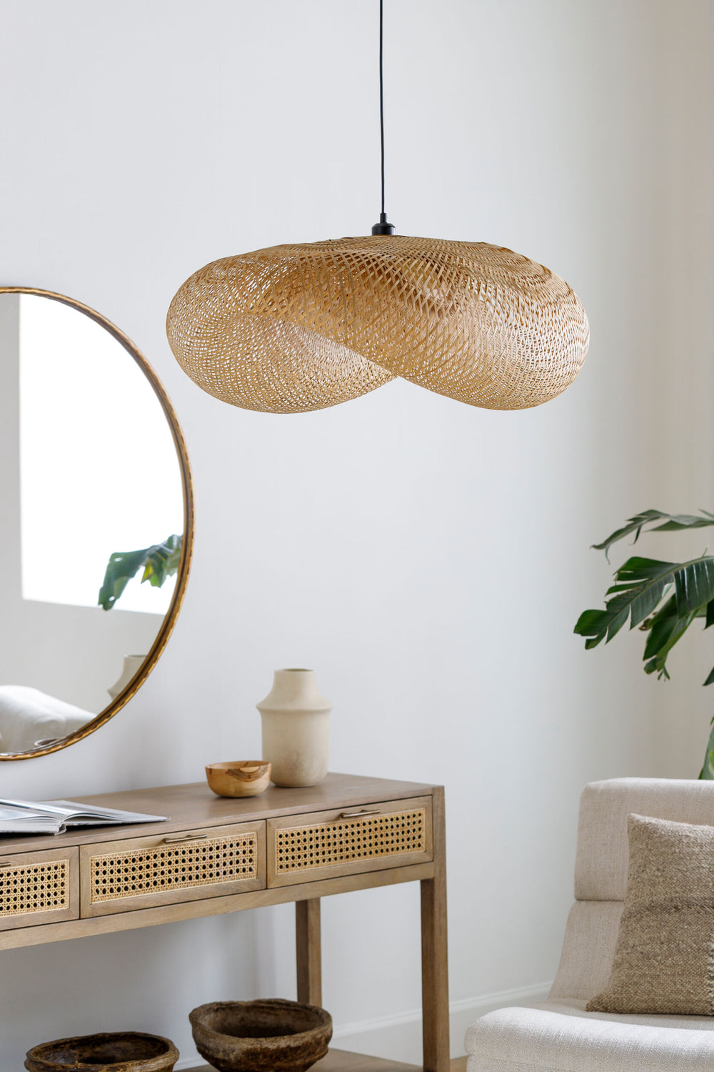 Montez Pendant, styled in a room