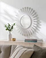 Altair Accent Mirror MRR-1031 in White, styled in a room