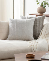 Mudcloth Accent Pillow MUO-001 in Ivory, styled in a room