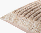 Nadra Accent Pillow NDRA-001 in Tan, corner detail