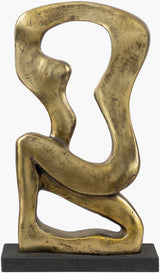 Neblina Decorative Sculpture NEN-001 in Gold, back view