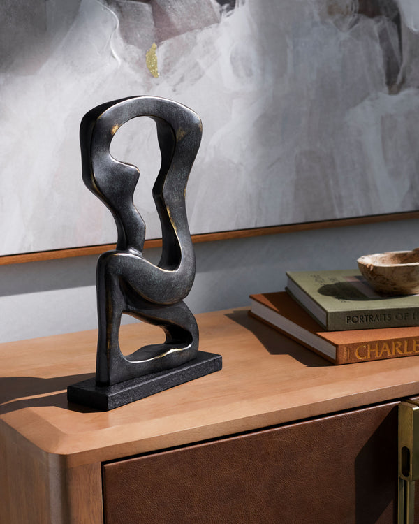 Neblina Decorative Sculpture NEN-002 in Bronze, styled in a room