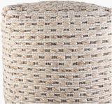 Lanier Pouf in light beige, corner detail