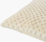 Novoli Accent Pillow NVO-002 in Eggshell, corner detail