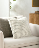 Novoli Accent Pillow NVO-004 in Ivory, styled in a room
