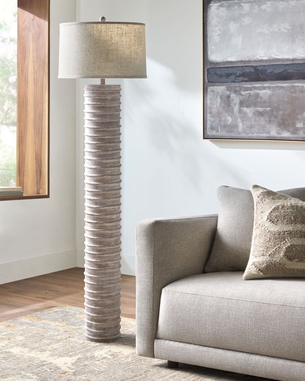 Nexum Accent Floor Lamp, styled in a room