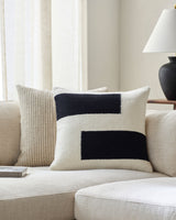 Osmund Accent Pillow OSM-001 in Black, styled in a room
