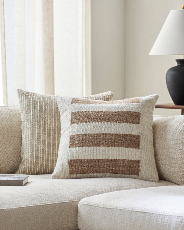 Osmund Accent Pillow OSM-004 in Brown, styled in a room