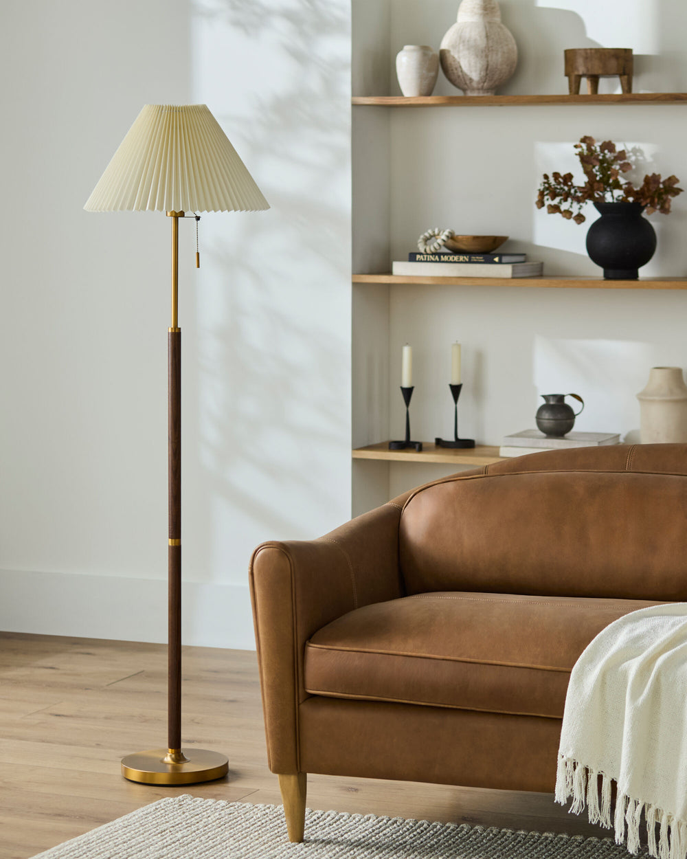 Parco Accent Floor Lamp, styled in a room